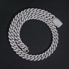 16mm Big Stone Cuban Chain — Moissanite, 925 Silver