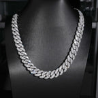 16mm Big Stone Cuban Chain — Moissanite, 925 Silver