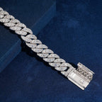 16mm Cuban Bracelet Moonrock Setting — Moissanite, 925 Silver