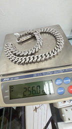 16mm Cuban Chain Pavé Setting — Moissanite, Zinc