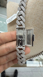 16mm Cuban Chain Pavé Setting — Moissanite, Zinc