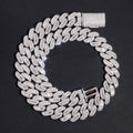 17mm Cuban Chain Baguette Setting — Moissanite, 925 Silver