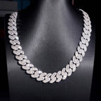 17mm Cuban Chain Baguette Setting — Moissanite, 925 Silver