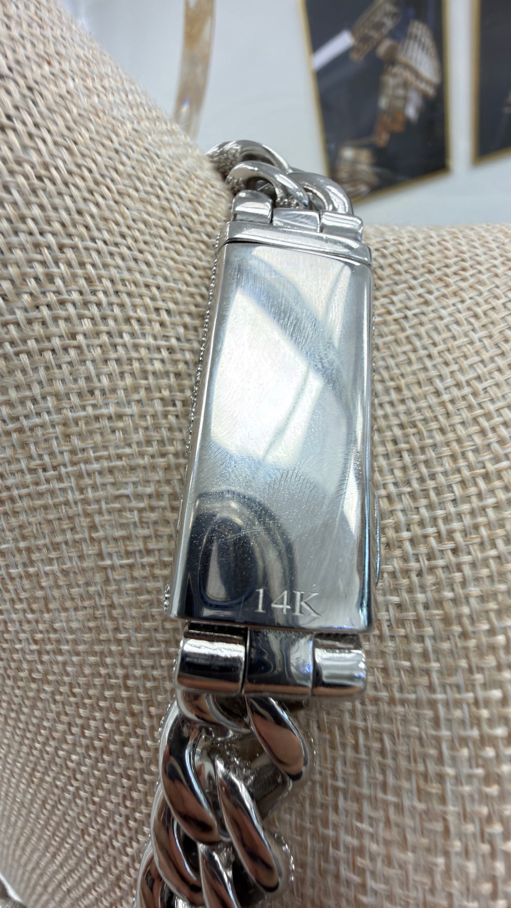 17mm Cuban Chain Pavé Setting New Lock — Moissanite, 925 Silver