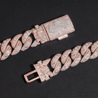 18mm Bezel Cuban Chain — Moissanite, 925 Silver