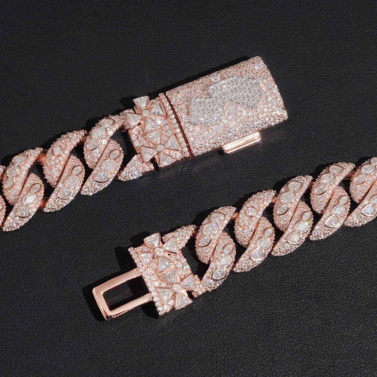 18mm Bezel Cuban Chain — Moissanite, 925 Silver