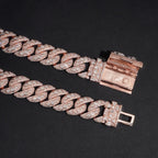 18mm Bezel Cuban Chain — Moissanite, 925 Silver