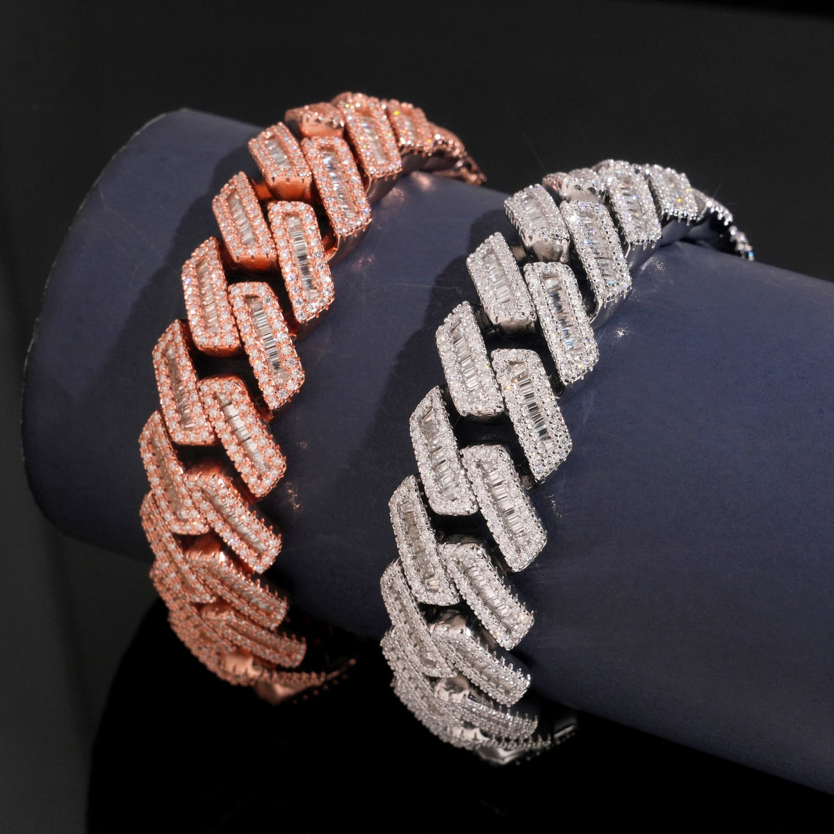 18mm Heavy Cuban Bracelet — Moissanite, 925 Silver