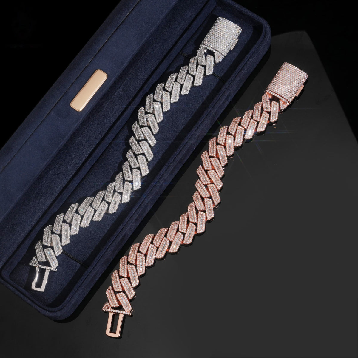 18mm Heavy Cuban Bracelet — Moissanite, 925 Silver