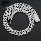 18mm Iced Cuban Chain — Moissanite, 925 Silver