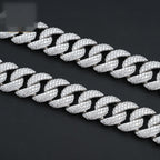 18mm Iced Cuban Chain — Moissanite, 925 Silver