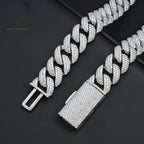 18mm Iced Cuban Chain — Moissanite, 925 Silver