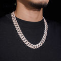 18mm Mosaic Cuban Chain — Moissanite, 925 Silver