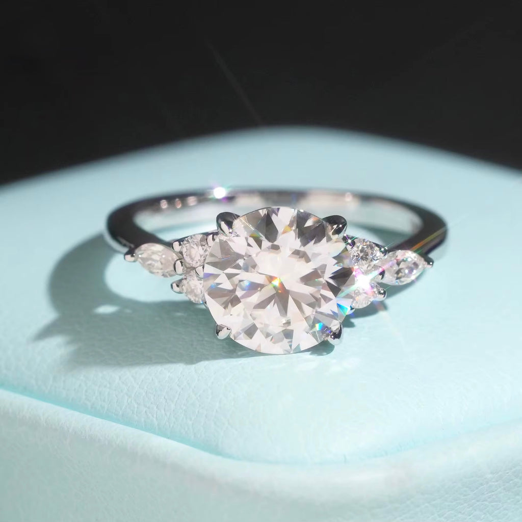 Womens Engagement Ring Round C, Moissanite, 925 Silver | FAZE Jewelry