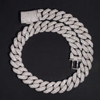 20mm Baguette Mosaic Cuban Chain — Moissanite, 925 Silver