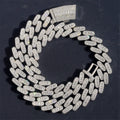 20mm Big Stone Cuban Chain — Moissanite, 925 Silver