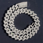 20mm Big Stone Cuban Chain — Moissanite, 925 Silver