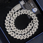 20mm Big Stone Cuban Chain — Moissanite, 925 Silver