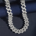20mm Big Stone Cuban Chain — Moissanite, 925 Silver