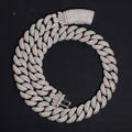 20mm Mixed Cut Cuban Chain — Moissanite, 925 Silver