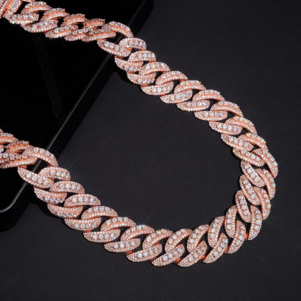 23mm Cuban Chain — Moissanite, 925 Silver