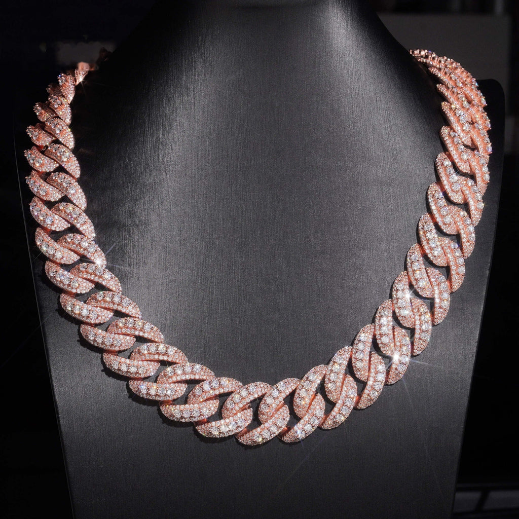 23mm Cuban Chain — Moissanite, 925 Silver