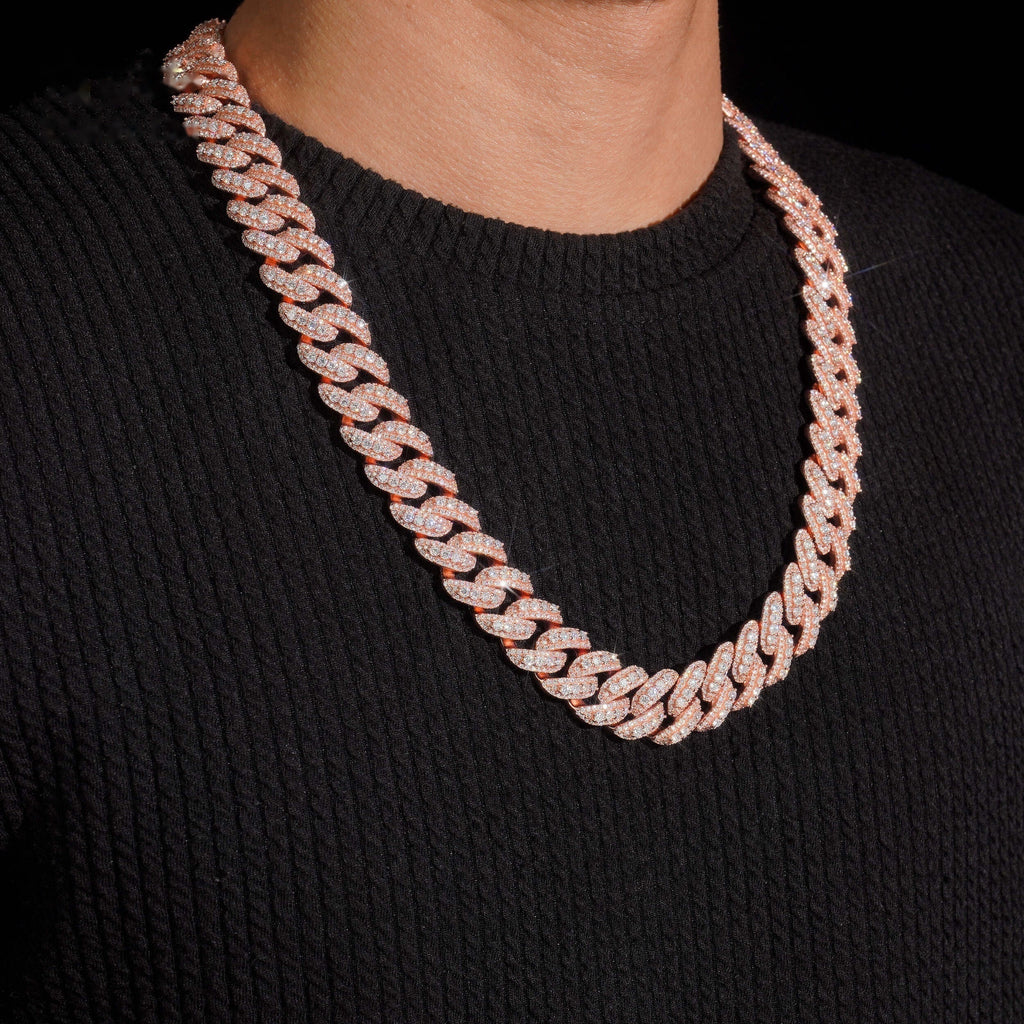 23mm Cuban Chain — Moissanite, 925 Silver