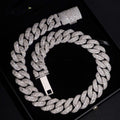 24mm Moon Cuban Chain — Moissanite, 925 Silver
