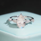 Womens Engagement Ring Pearl Cut W, Moissanite, 925 Silver | FAZE Jewelry
