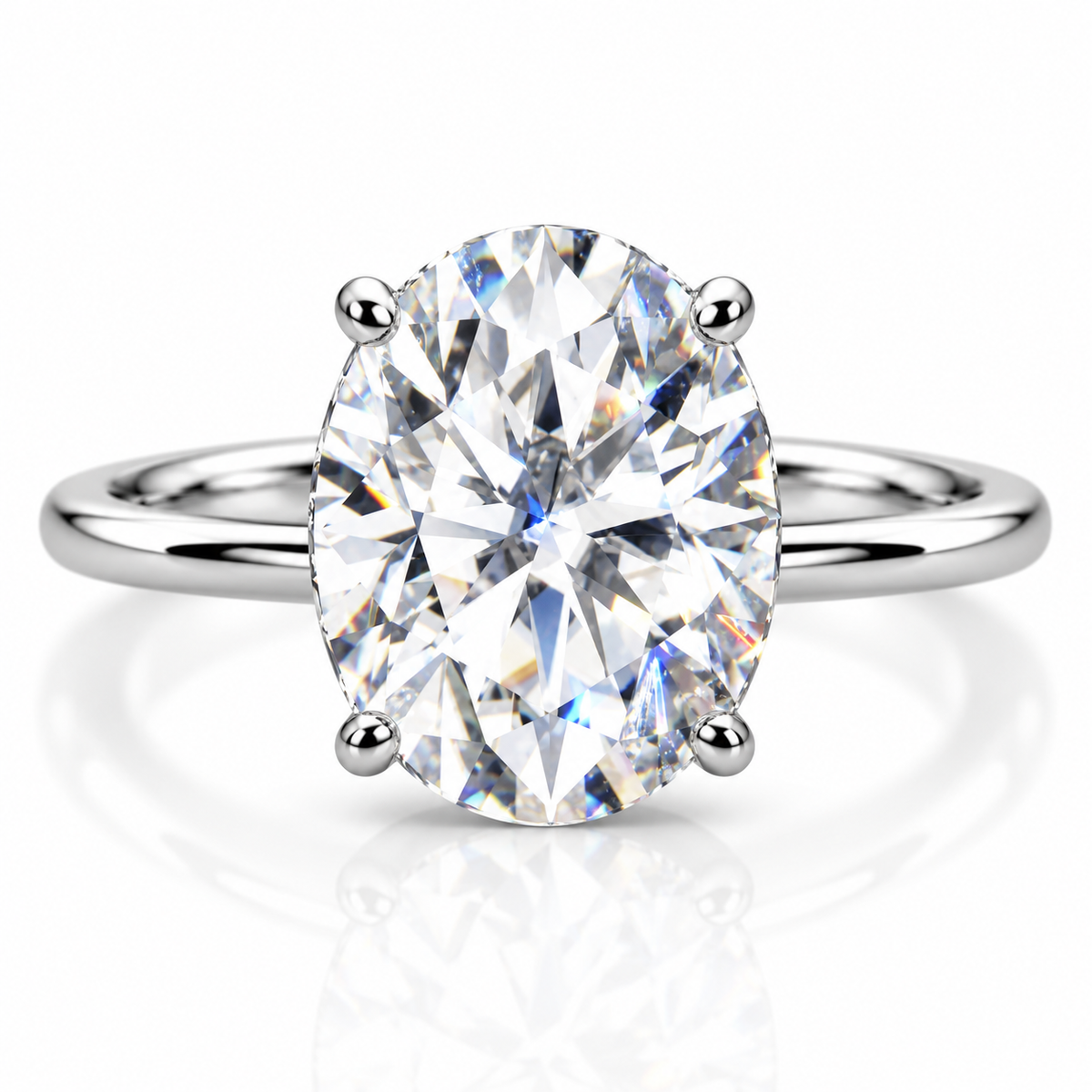 Oval Cut 10×12mm Engagement Ring — Moissanite, 925 Silver