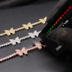3mm Butterfly Tennis Bracelet — Moissanite, 925 Silver