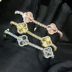 3mm Clover Tennis Bracelet — Moissanite, 925 Silver