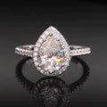 Womens Engagement Ring Pearl Cut, Moissanite, 925 Silver | FAZE Jewelry