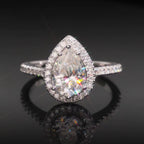 Womens Engagement Ring Pearl Cut, Moissanite, 925 Silver | FAZE Jewelry