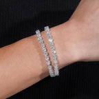 Heart Cut Tennis Bracelet — Moissanite, 925 Silver
