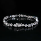 Mixed Shapes Tennis Bracelet — Moissanite, 925 Silver