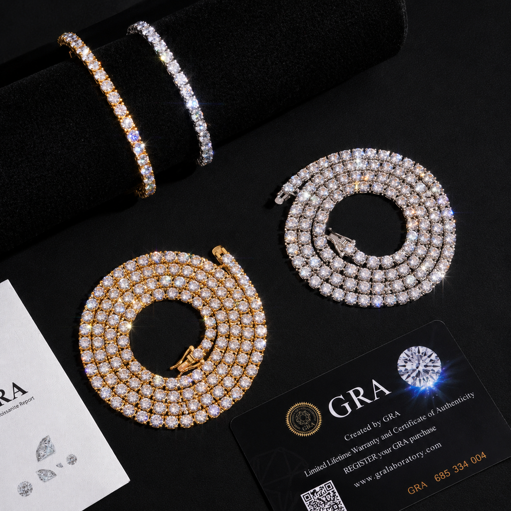 4mm Moissanite Tennis Chain