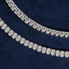4x6mm Oval Tennis Chain — Moissanite, 925 Silver
