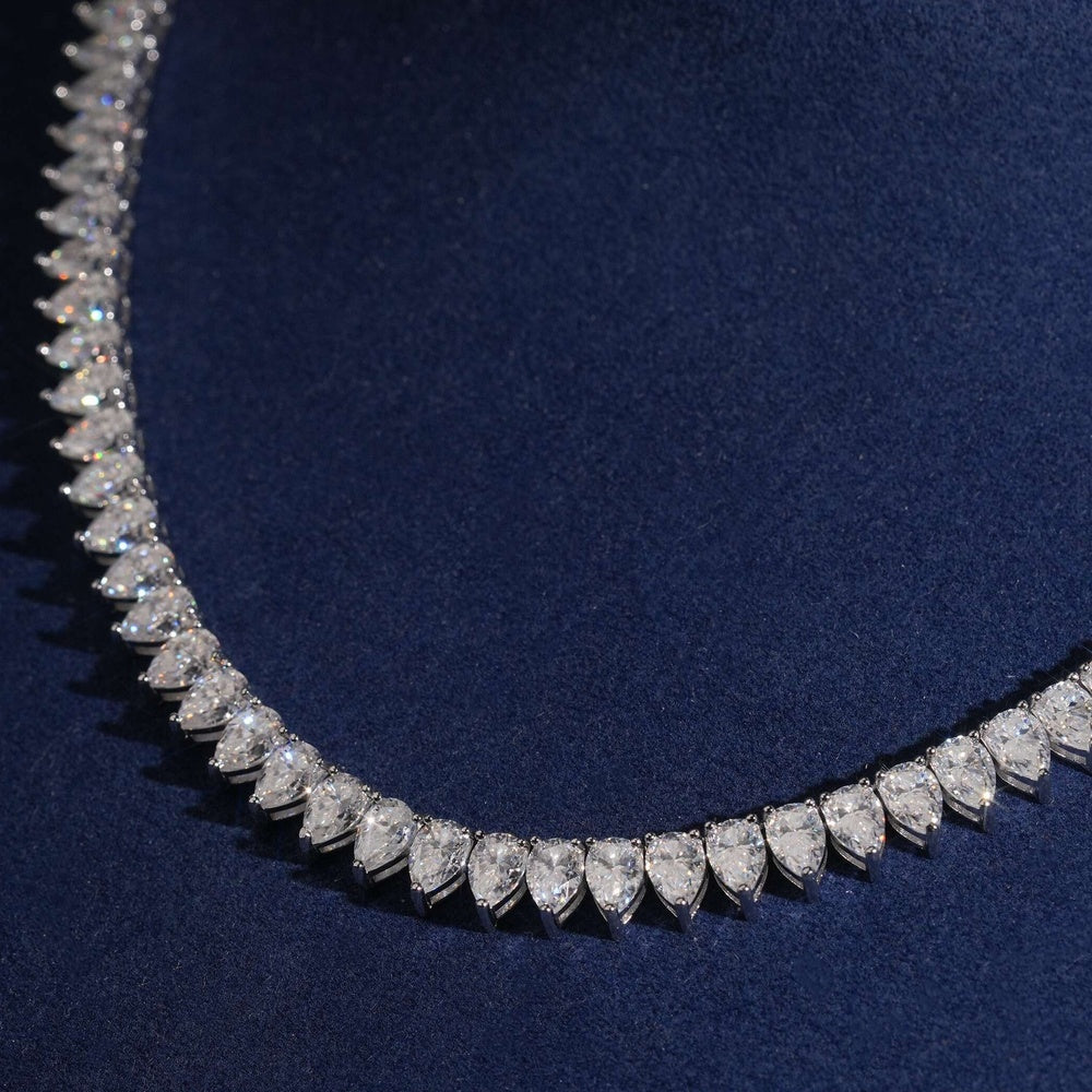 4x6mm Pear Cut Tennis Chain — Moissanite, 925 Silver