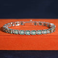 5mm Green Asscher Cut Tennis Bracelet — Moissanite, 925 Silver