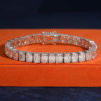 5×7mm Emerald Cut Tennis Bracelet — Moissanite, 925 Silver