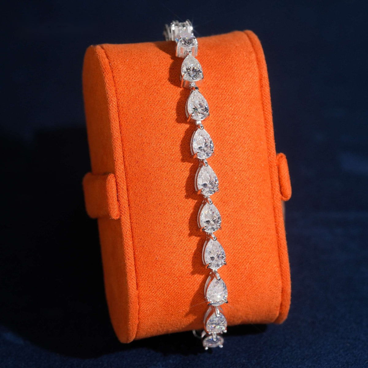 5×8mm Pear Cut Tennis Bracelet — Moissanite, 925 Silver