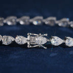 5×8mm Pear Cut Tennis Bracelet — Moissanite, 925 Silver