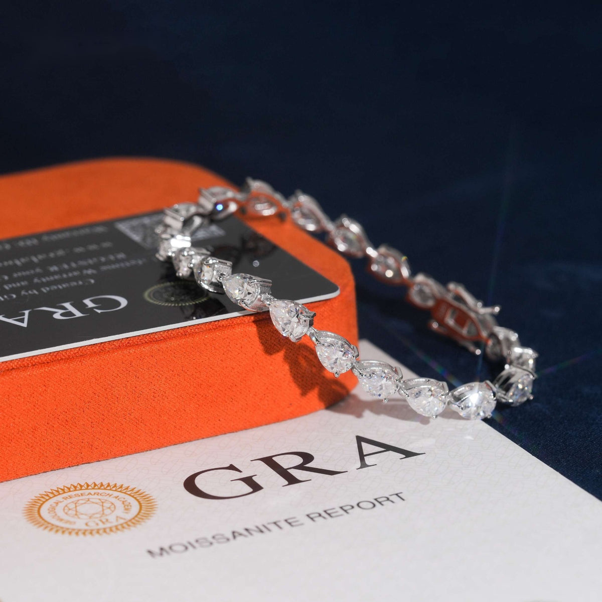 5×8mm Pear Cut Tennis Bracelet — Moissanite, 925 Silver