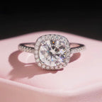 Womens Engagement Ring Round, Moissanite, 925 Silver | FAZE Jewelry