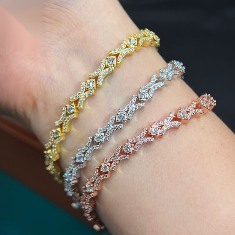 X-Link Bracelet — Moissanite, 925 Silver
