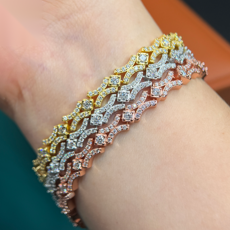X-Link Bracelet — Moissanite, 925 Silver
