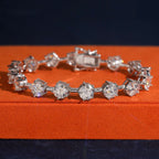 7.5mm Round Station Tennis Bracelet — Moissanite, 925 Silver