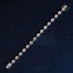 7.5mm Round Station Tennis Bracelet — Moissanite, 925 Silver