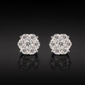 Bloom Cluster Stud Earrings Screw Back — Moissanite, 925 Silver